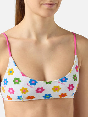 Bikini bralette Judy Norah in spugna con stampa floreale