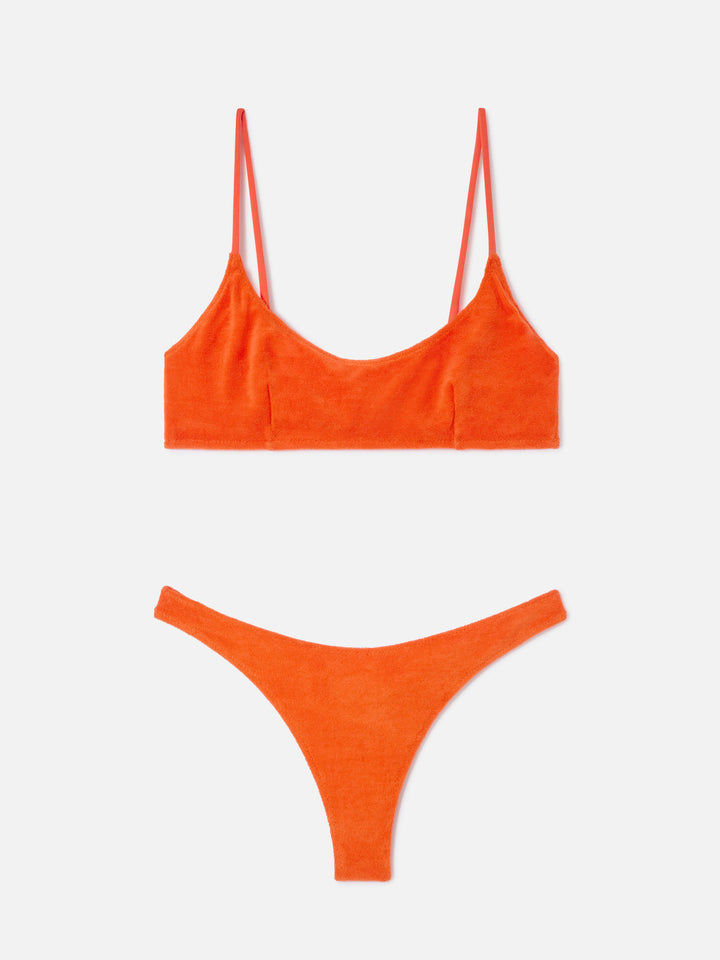 Judy Naomi orange terry bralette bikini