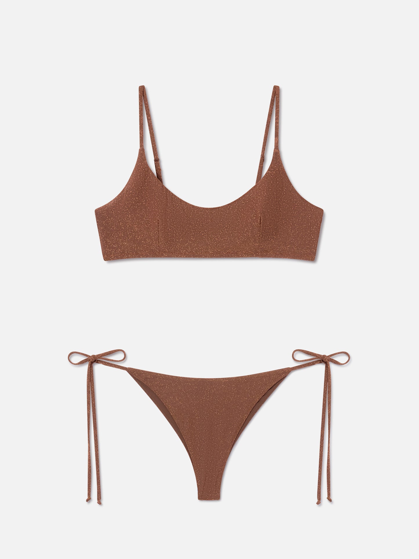 Bikini bralette Judy Marielle en lurex marron 