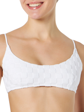 Woman white check terry bralette swimsuit - MC2 Saint Barth