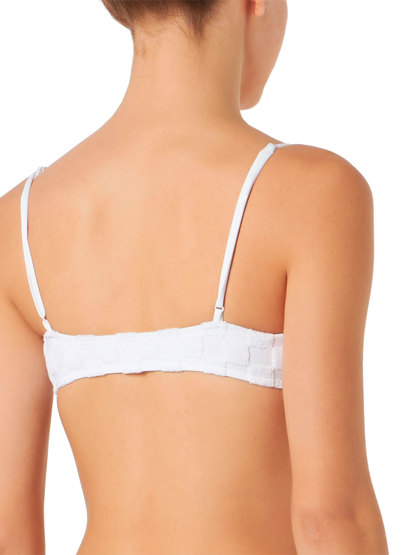 Woman white check terry bralette swimsuit - MC2 Saint Barth