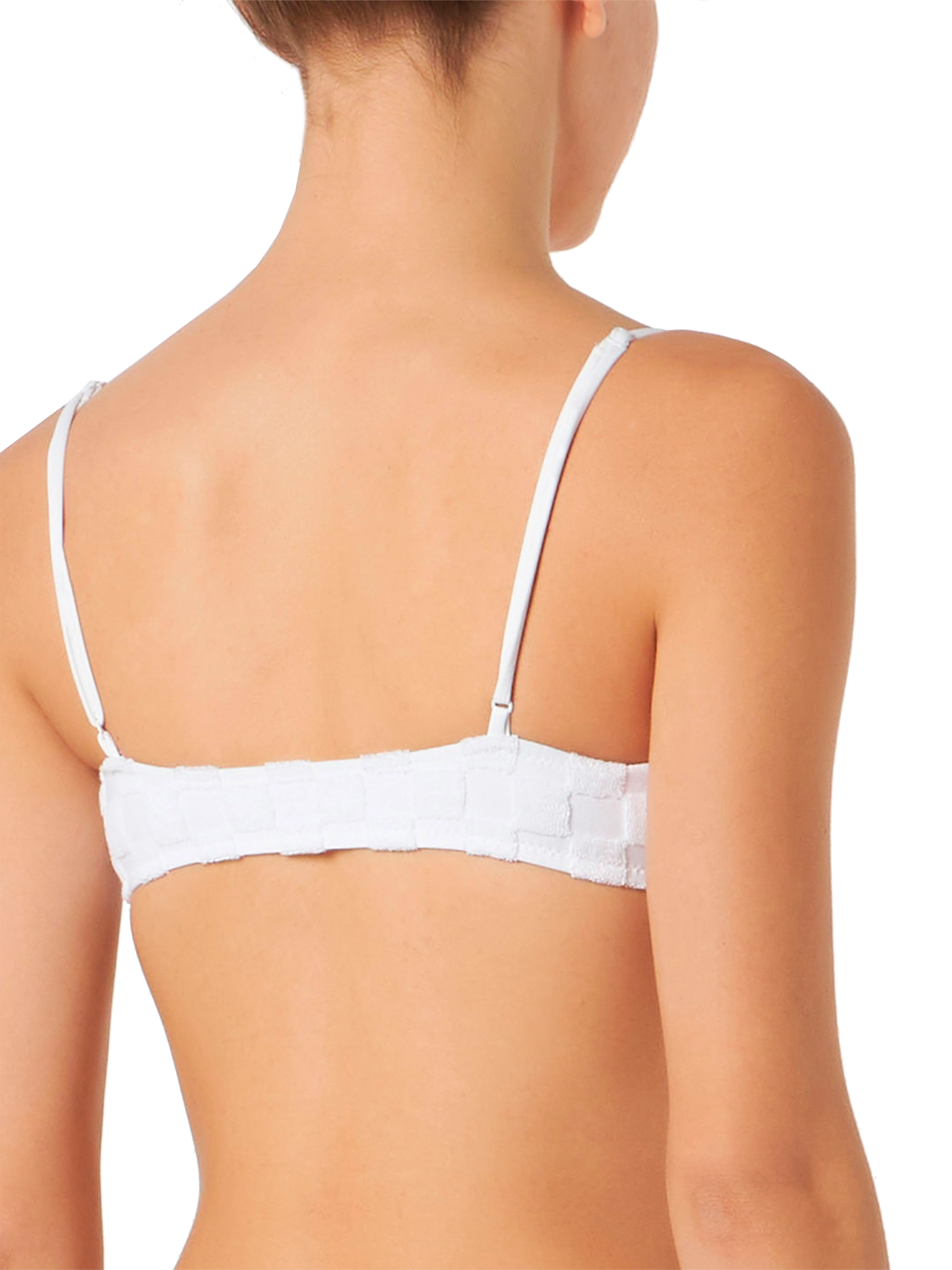 Woman white check terry bralette swimsuit - MC2 Saint Barth