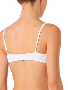Woman white check terry bralette swimsuit - MC2 Saint Barth