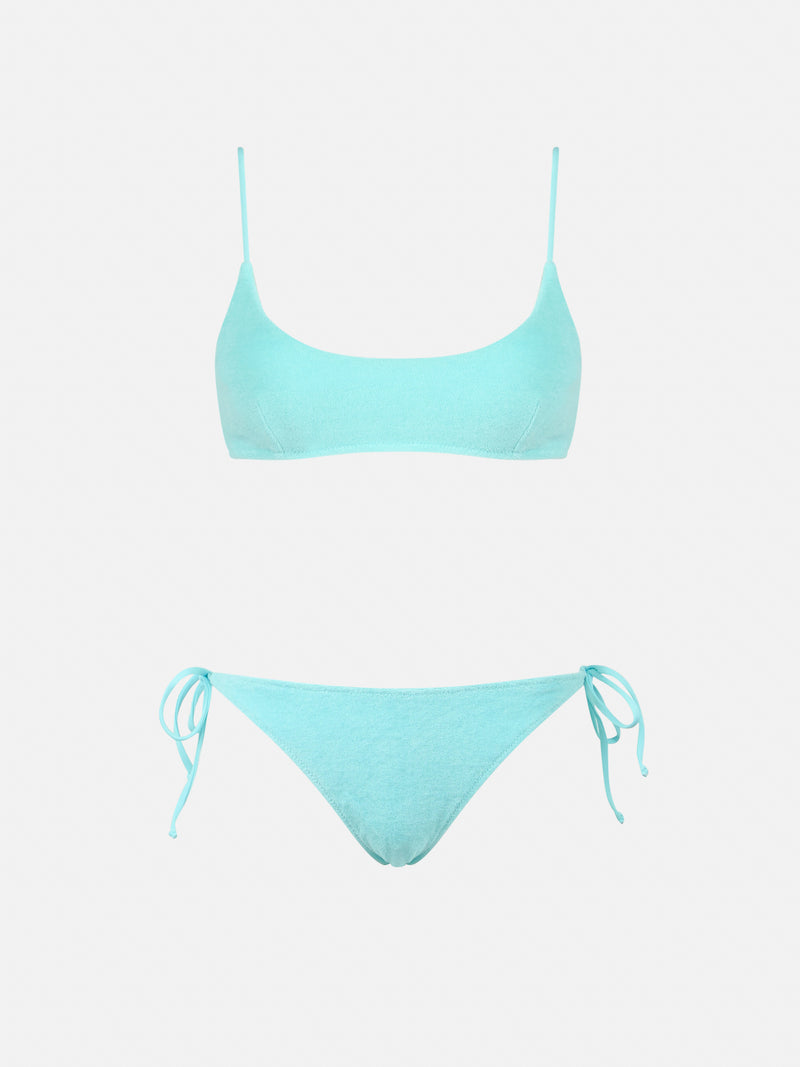 Grüner Frottee-Bralette-Bikini für Damen Judy Virgo