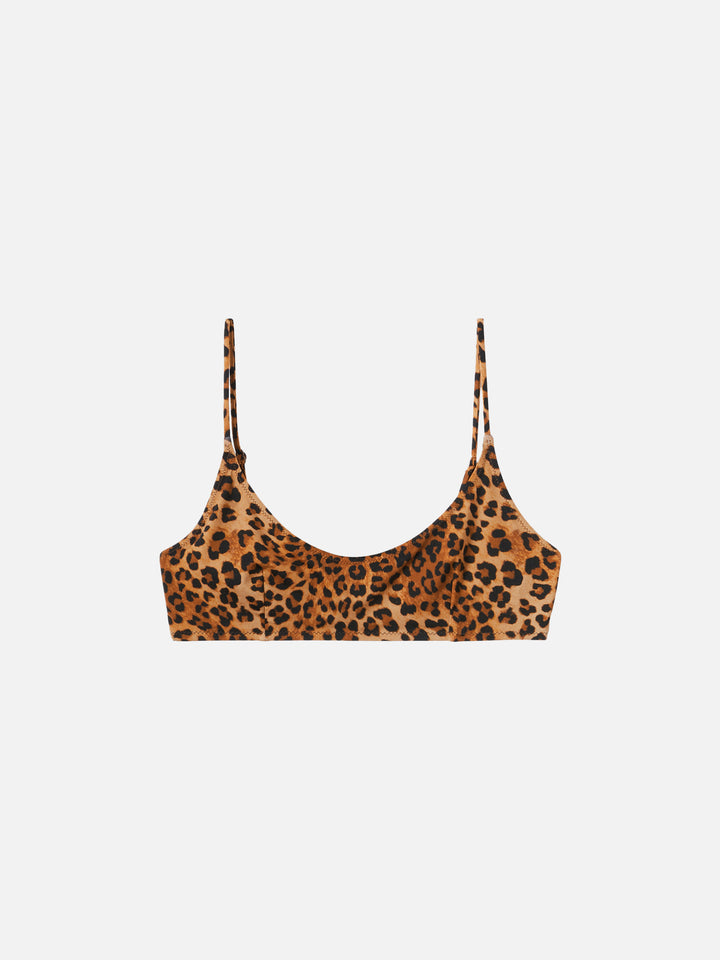 Judy Bralette-Strandtop mit Animal-Print