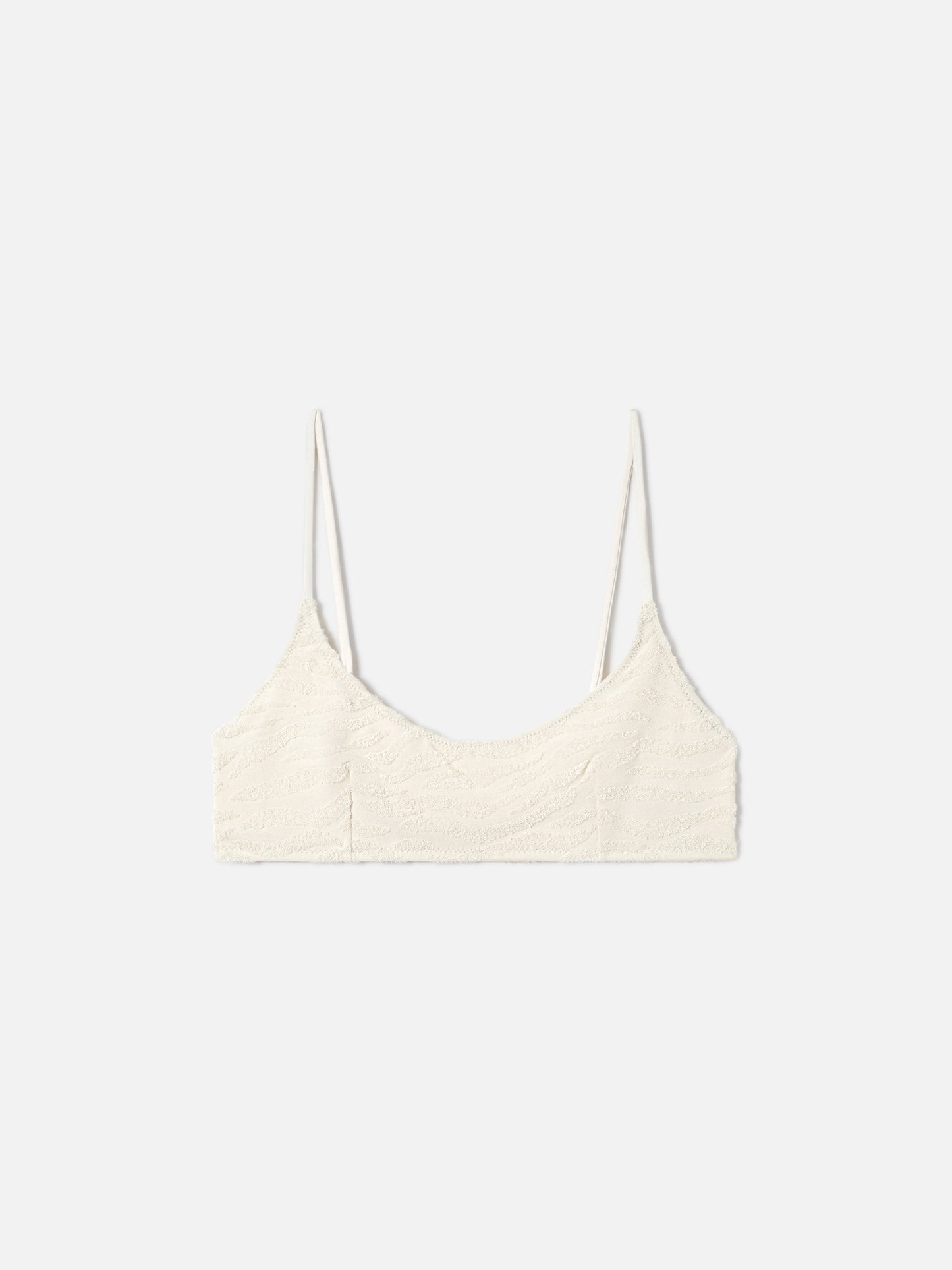 Top bralette Judy de rizo con estampado cebra gofrado beige 