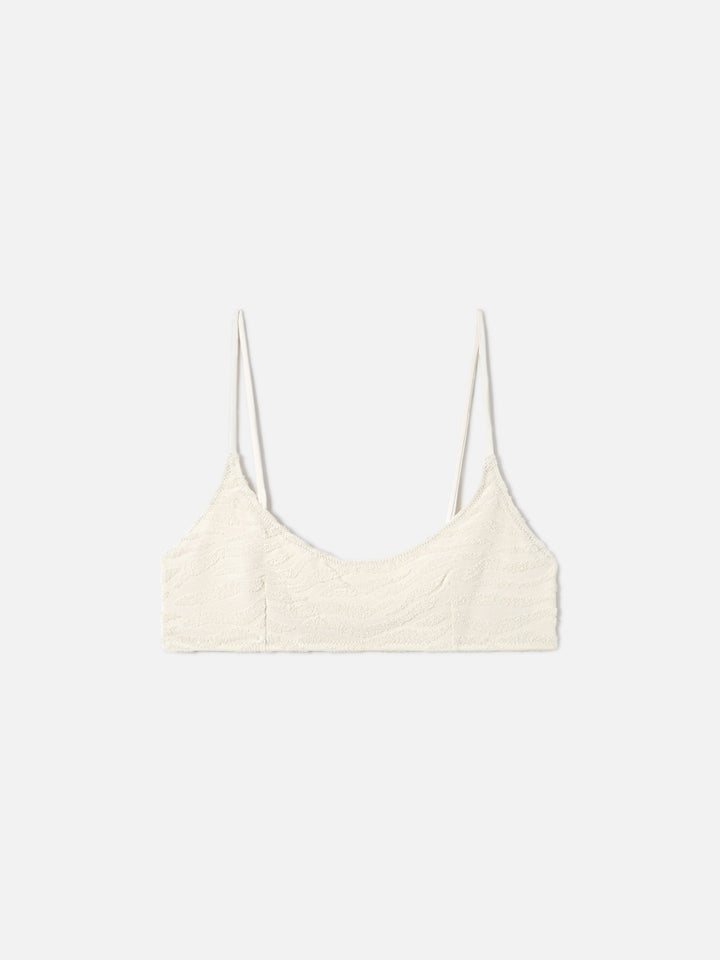 Top Judy in spugna con motivo zebra goffrato beige
