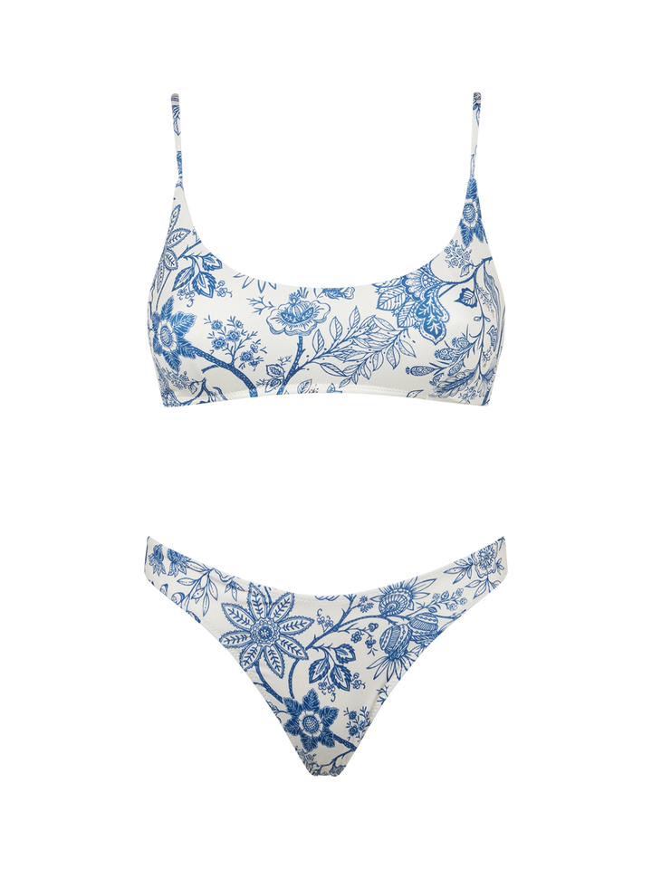 Woman bralette bikini with flower print - MC2 Saint Barth