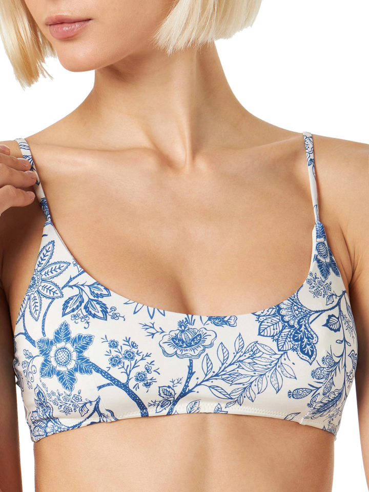 Woman bralette swimsuit with flower pattern - MC2 Saint Barth