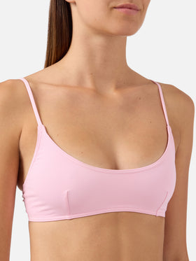 Haut de bikini brassière Judy en rose pastel uni 