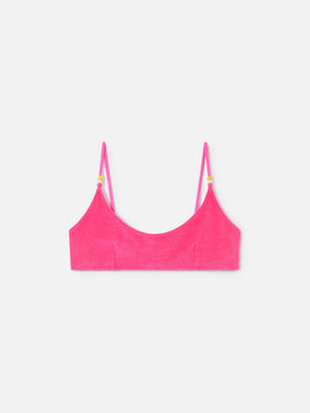 Haut de bikini bralette Judy en éponge fuchsia 