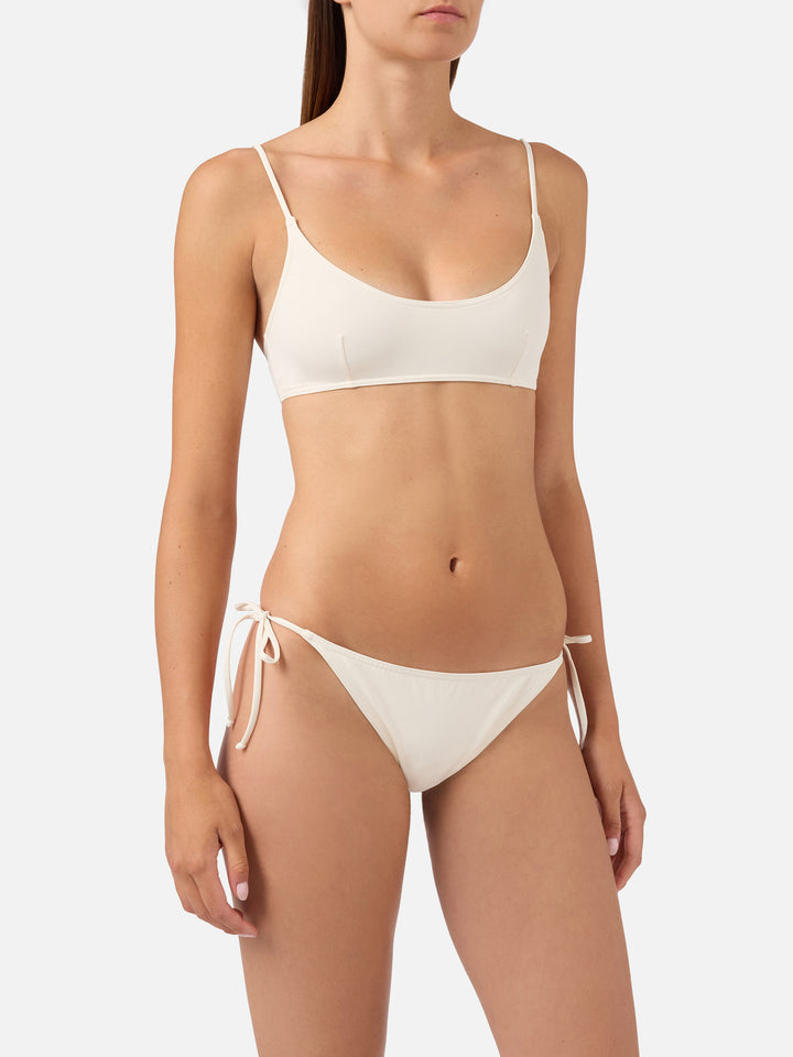 Bikini brassière Judy Virgo cream avec liens à nouer 
