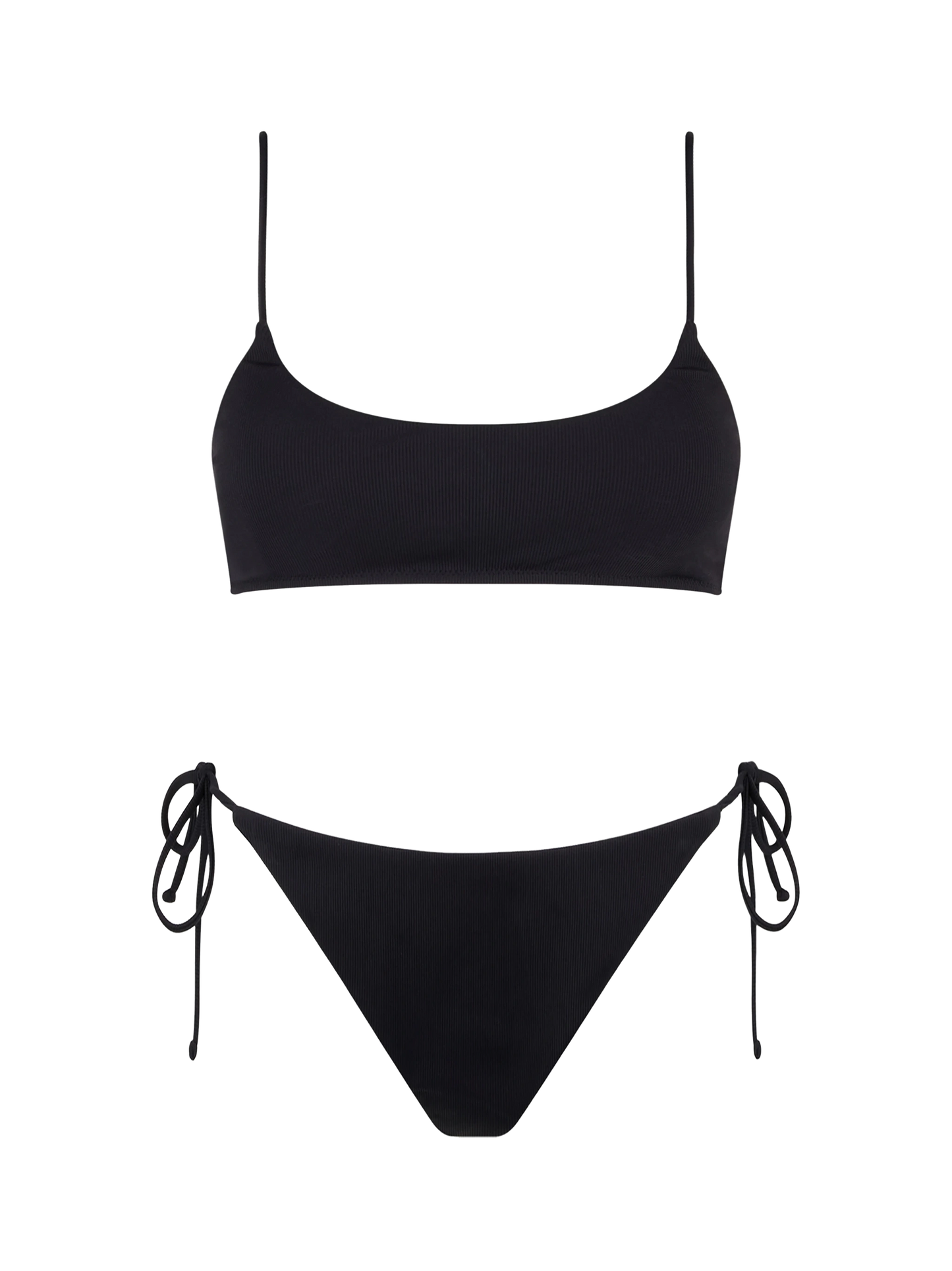 Woman black ribbed bralette bikini Judy Virgo - MC2 Saint Barth