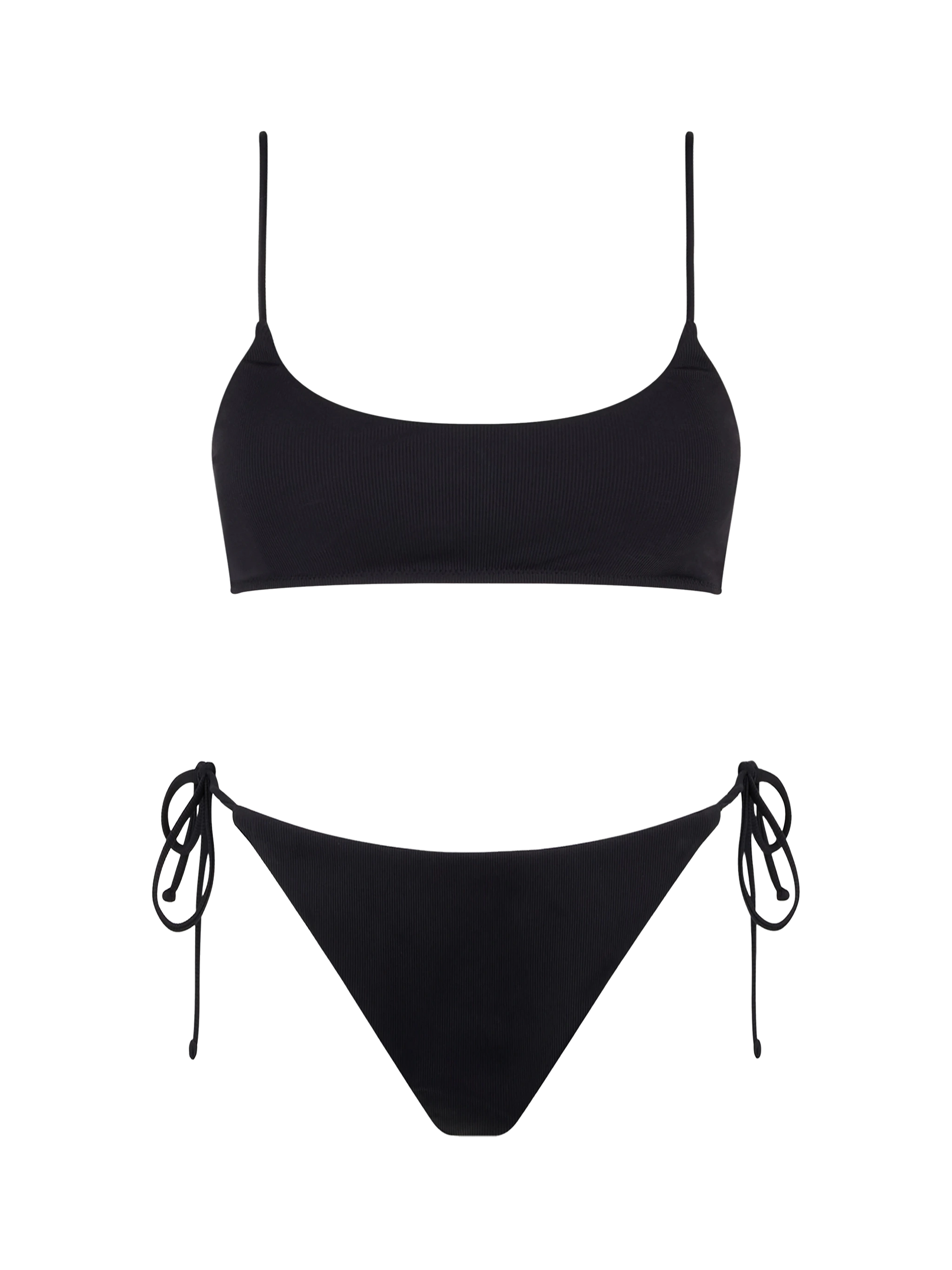 Woman black ribbed bralette bikini Judy Virgo - MC2 Saint Barth