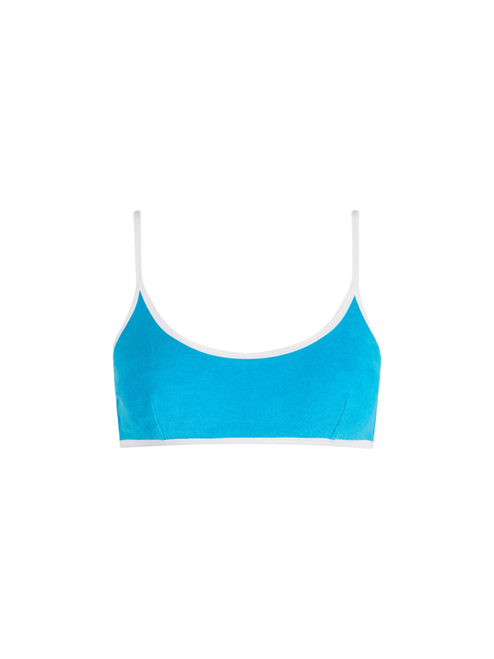 Woman terry bralette beach top Judy with piping
