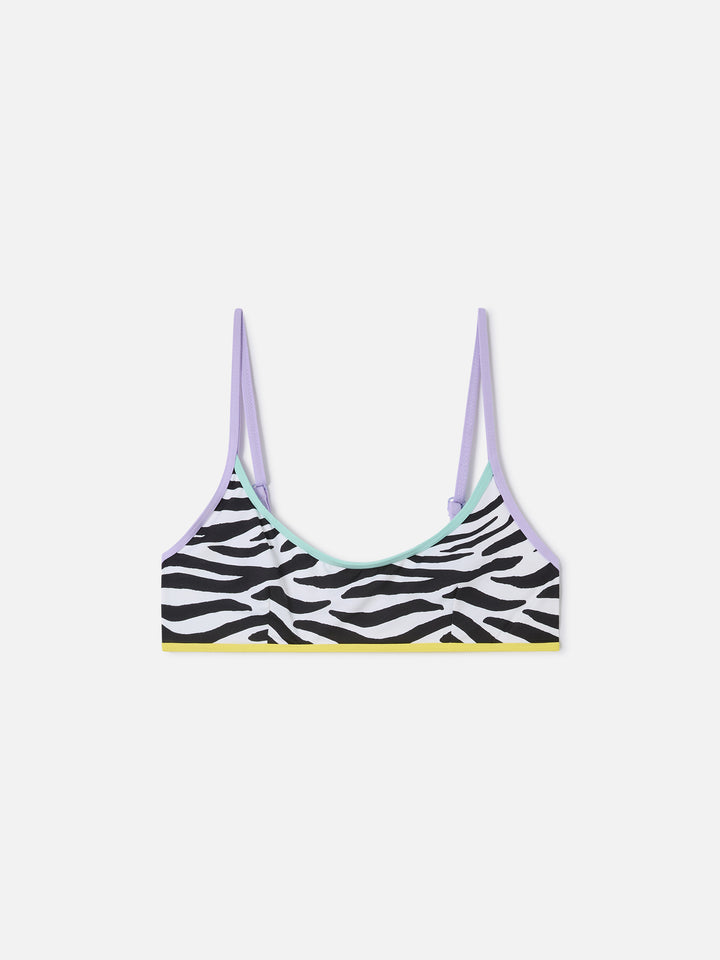 Top bikini Judy String bralette con fantasia zebrata