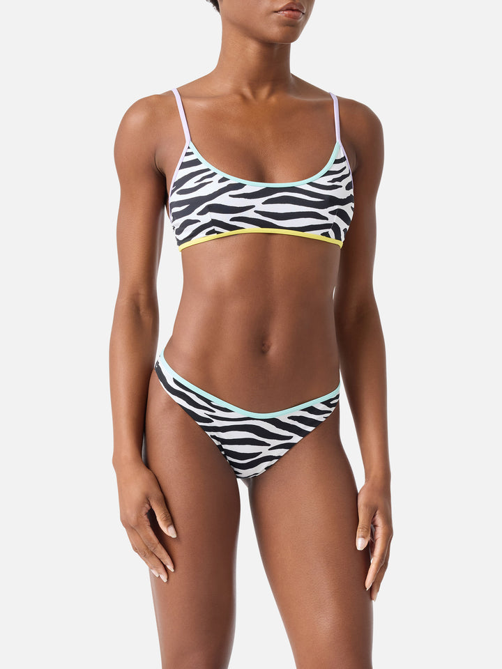 Bikini Judy Naomi bralette zebra con piping