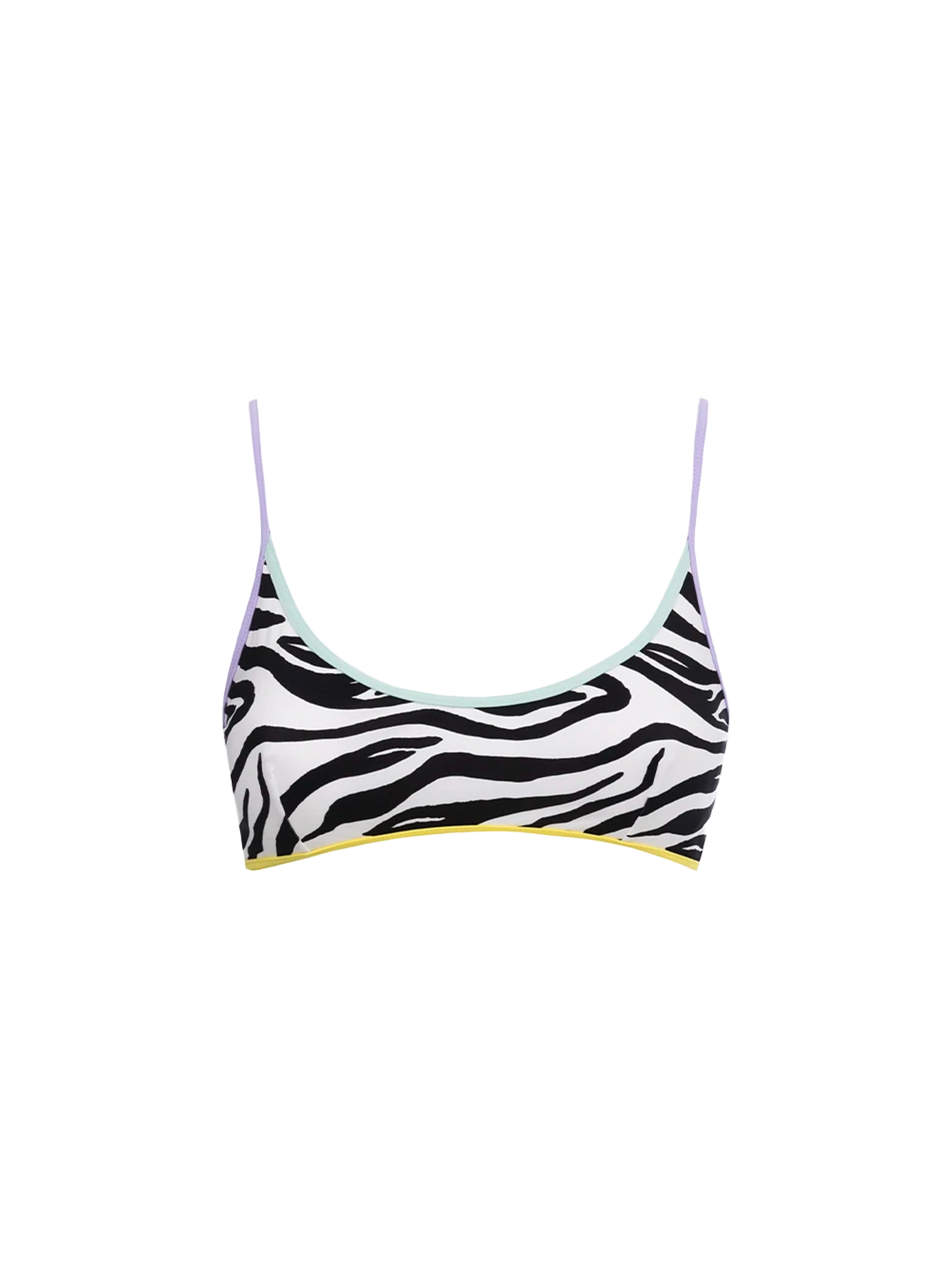 Woman zebra bralette beach top Judy with piping