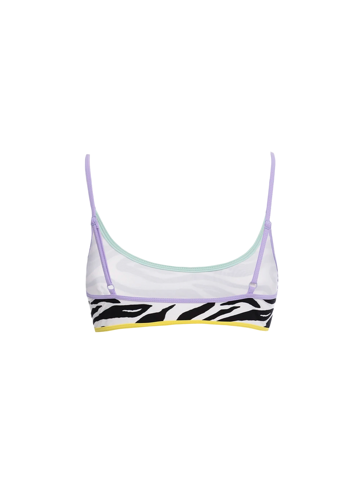 Woman zebra bralette beach top Judy with piping