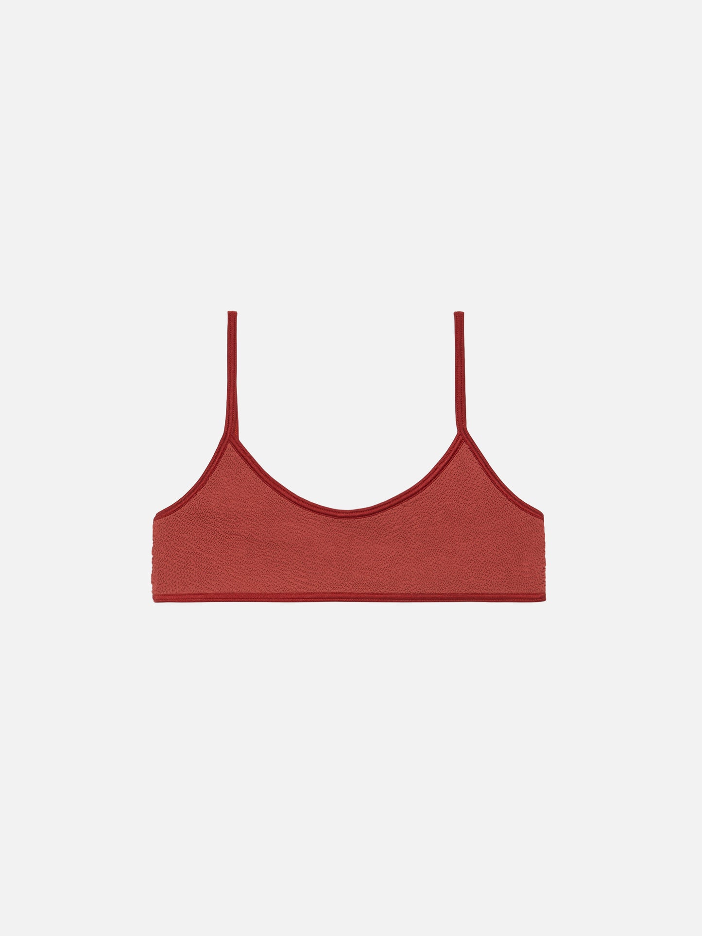 Judy – Rostoranges Crinkle-Bralette-Oberteil