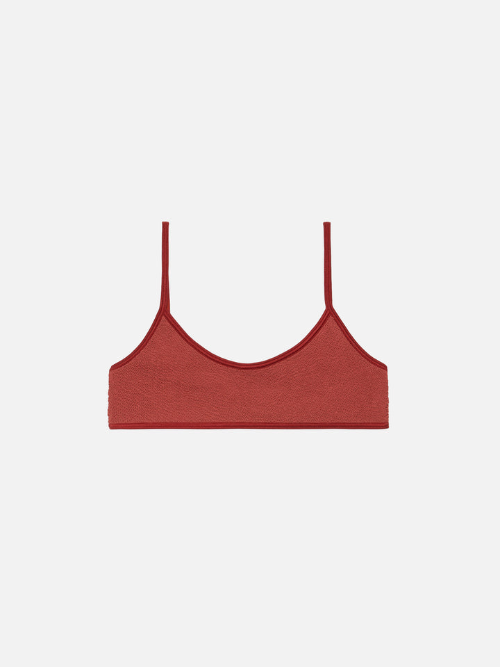 Judy – Rostoranges Crinkle-Bralette-Oberteil