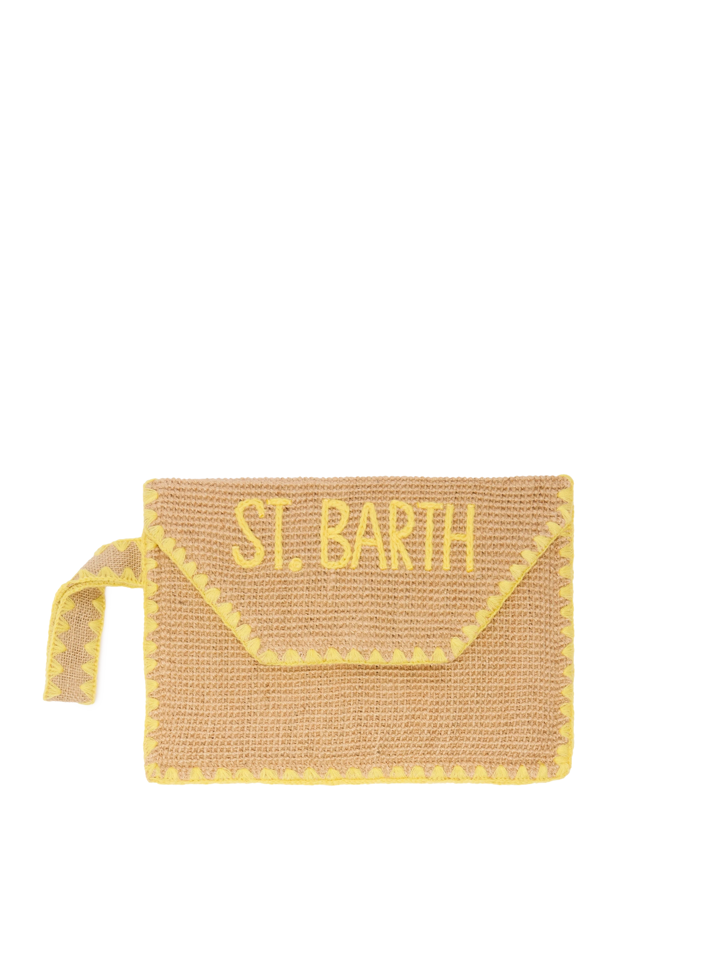 Jute Envelope pouch with trim - MC2 Saint Barth