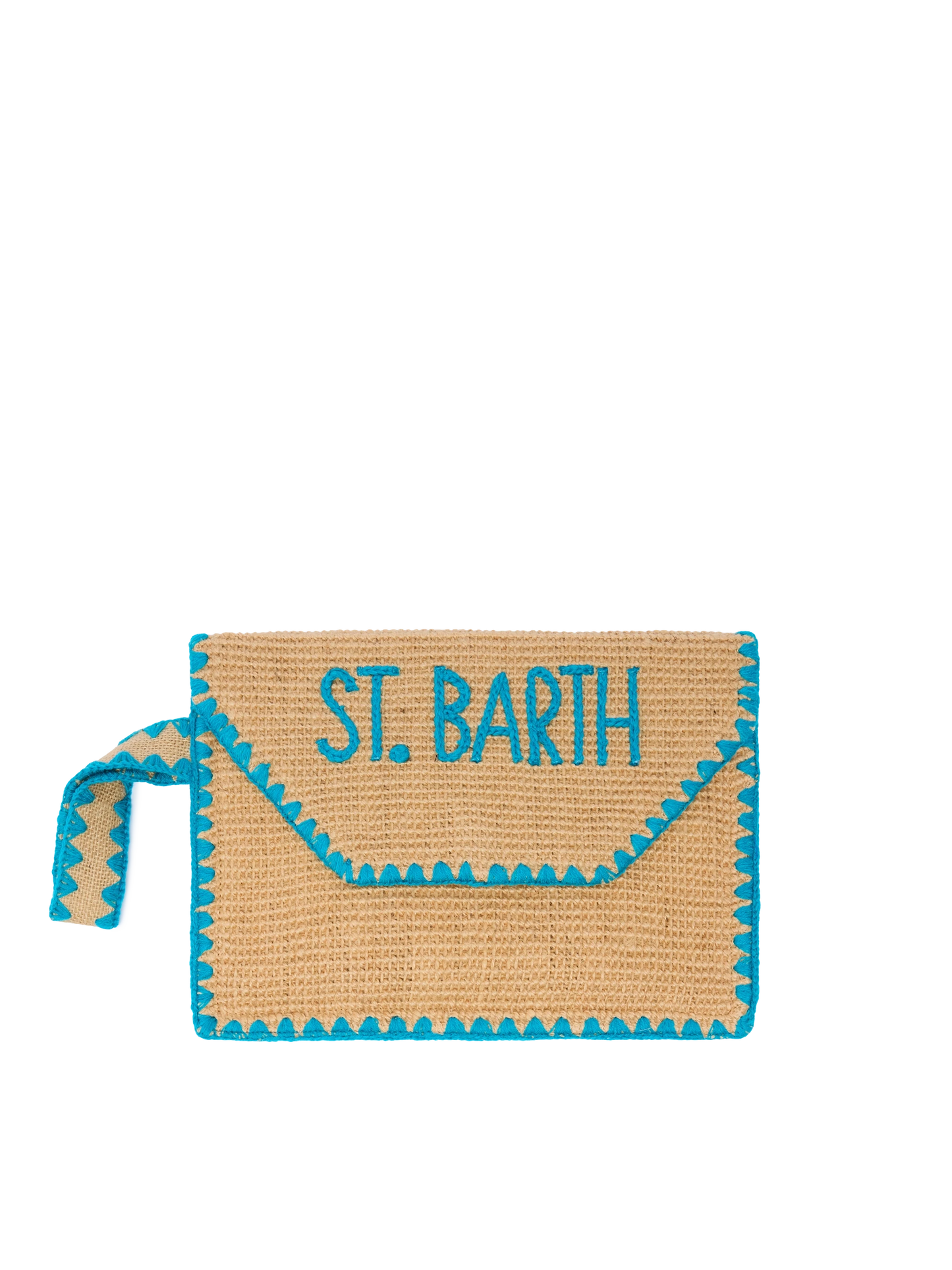 Jute Envelope pouch with trim - MC2 Saint Barth