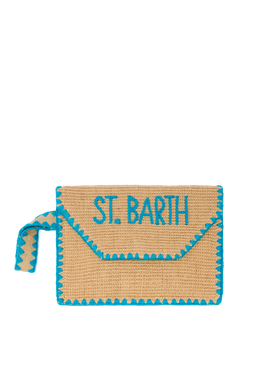 Jute Envelope pouch with trim - MC2 Saint Barth