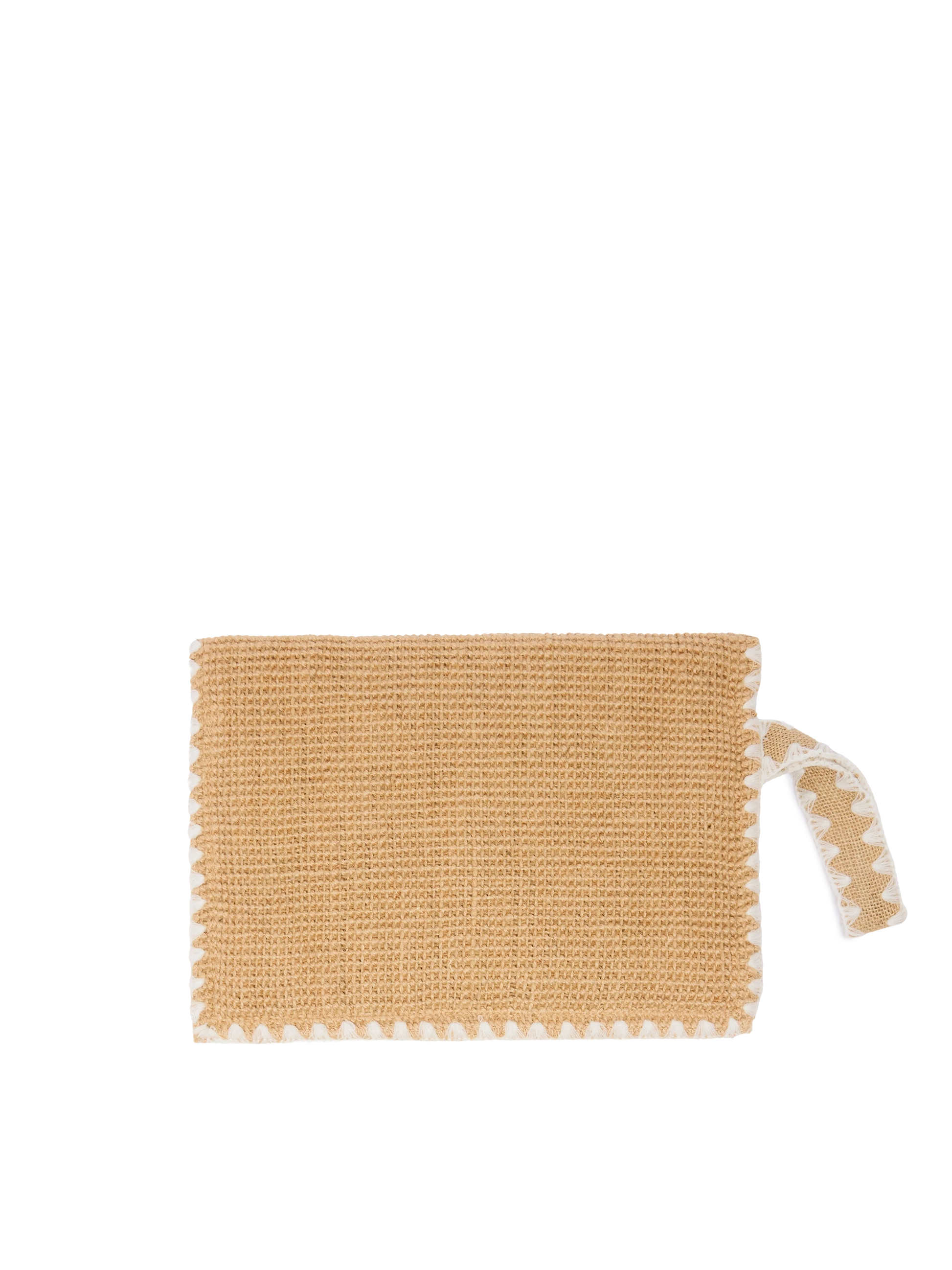 Jute Envelope pouch with trim - MC2 Saint Barth