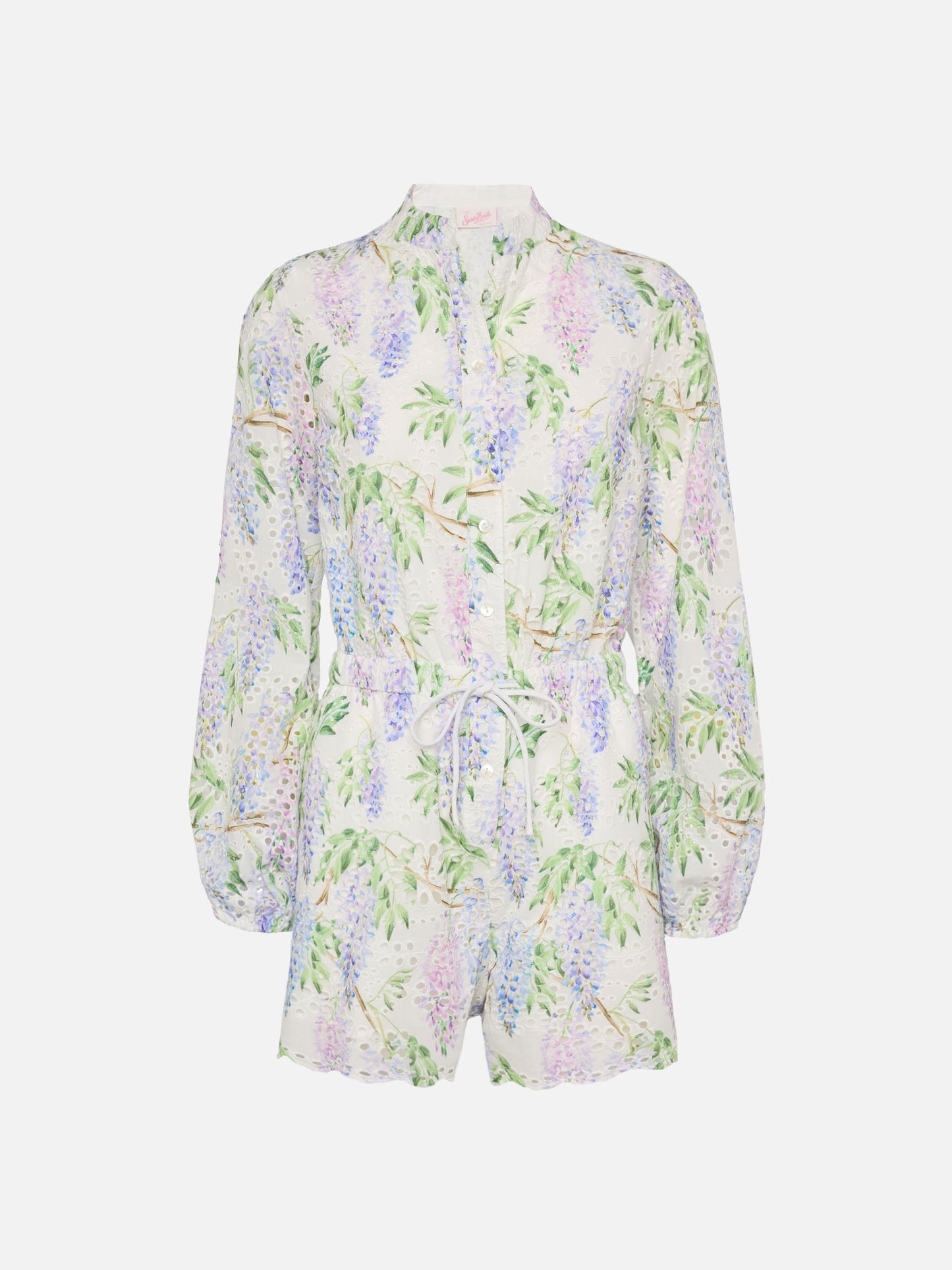 Julian Sangallo lace cotton playsuit with floral print - MC2 Saint Barth