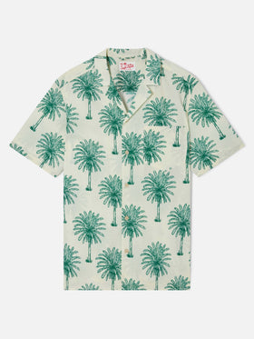 Camisa de algodón de manga corta Kalea con estampado de palmeras 