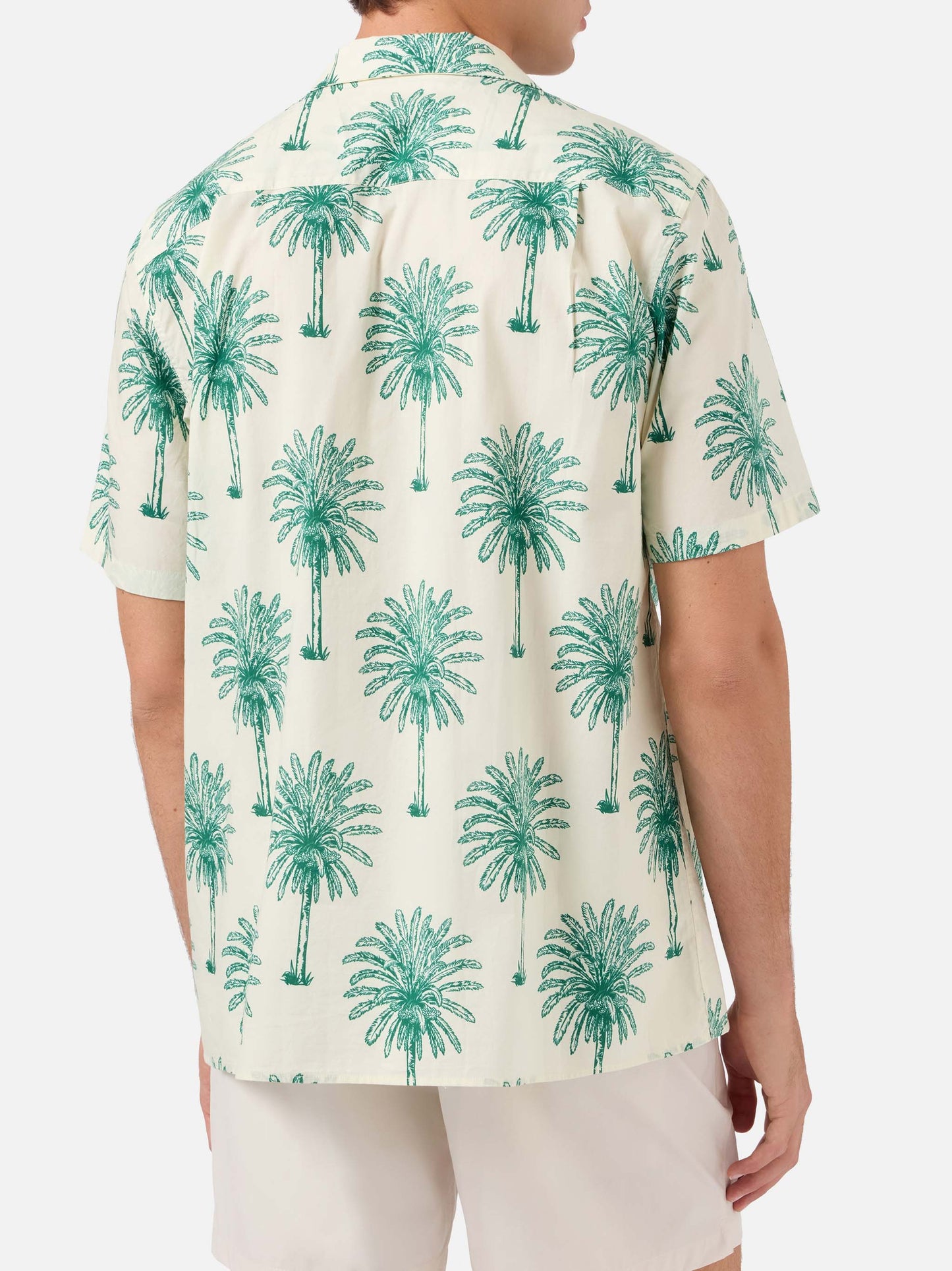 Kurzärmliges Baumwollhemd Kalea mit Palmenprint 