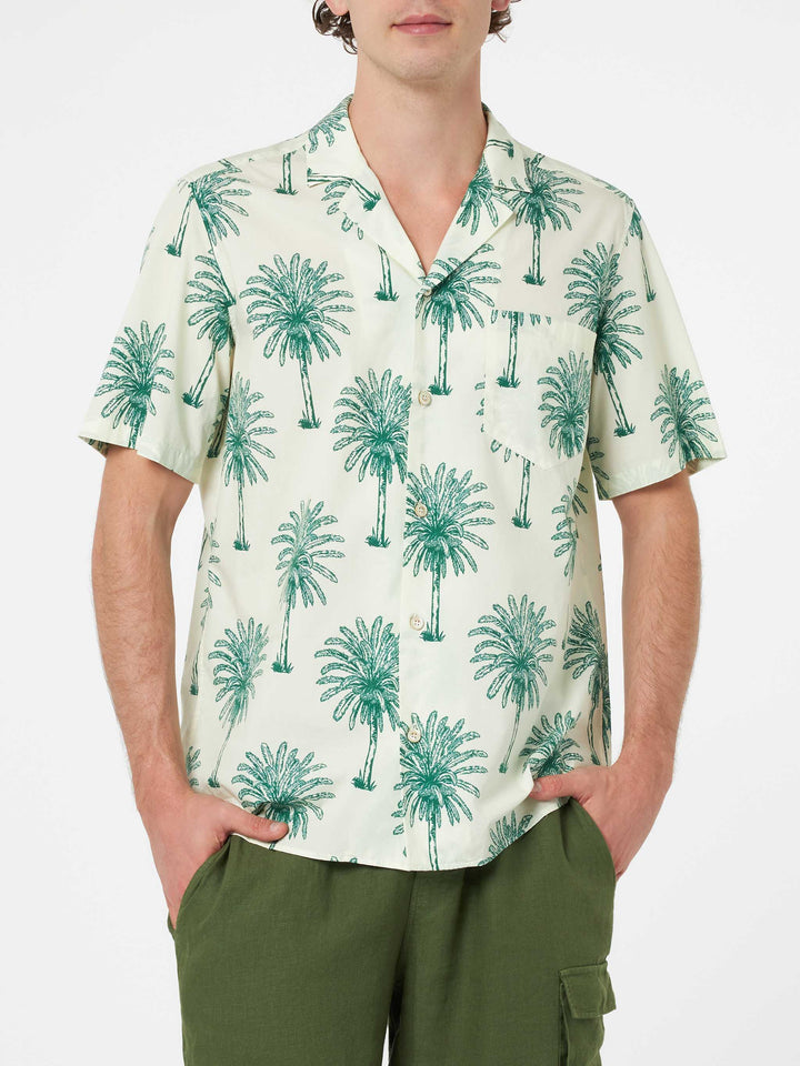 Man cotton shirt Kalea with palm print - MC2 Saint Barth