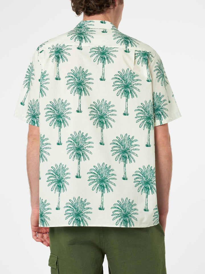 Man cotton shirt Kalea with palm print - MC2 Saint Barth