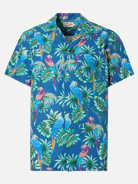 Camicia Kalea in cotone con stampa tropicale