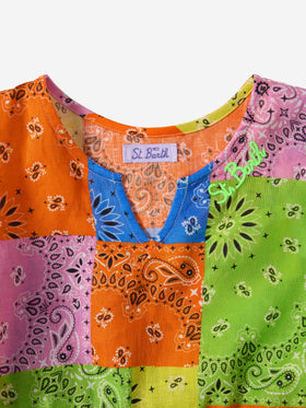 Kate-Poncho mit mehrfarbigem Bandana-Print