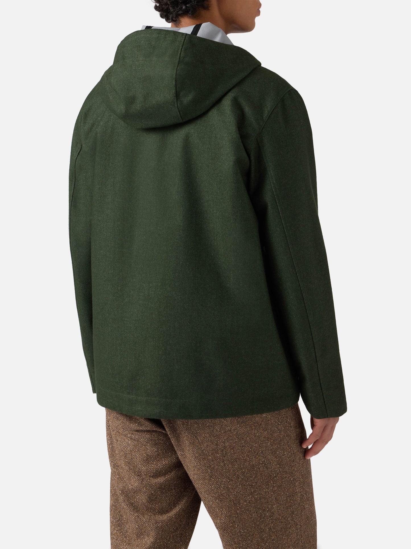 Grüne Windjacke für Herren mit Kapuze