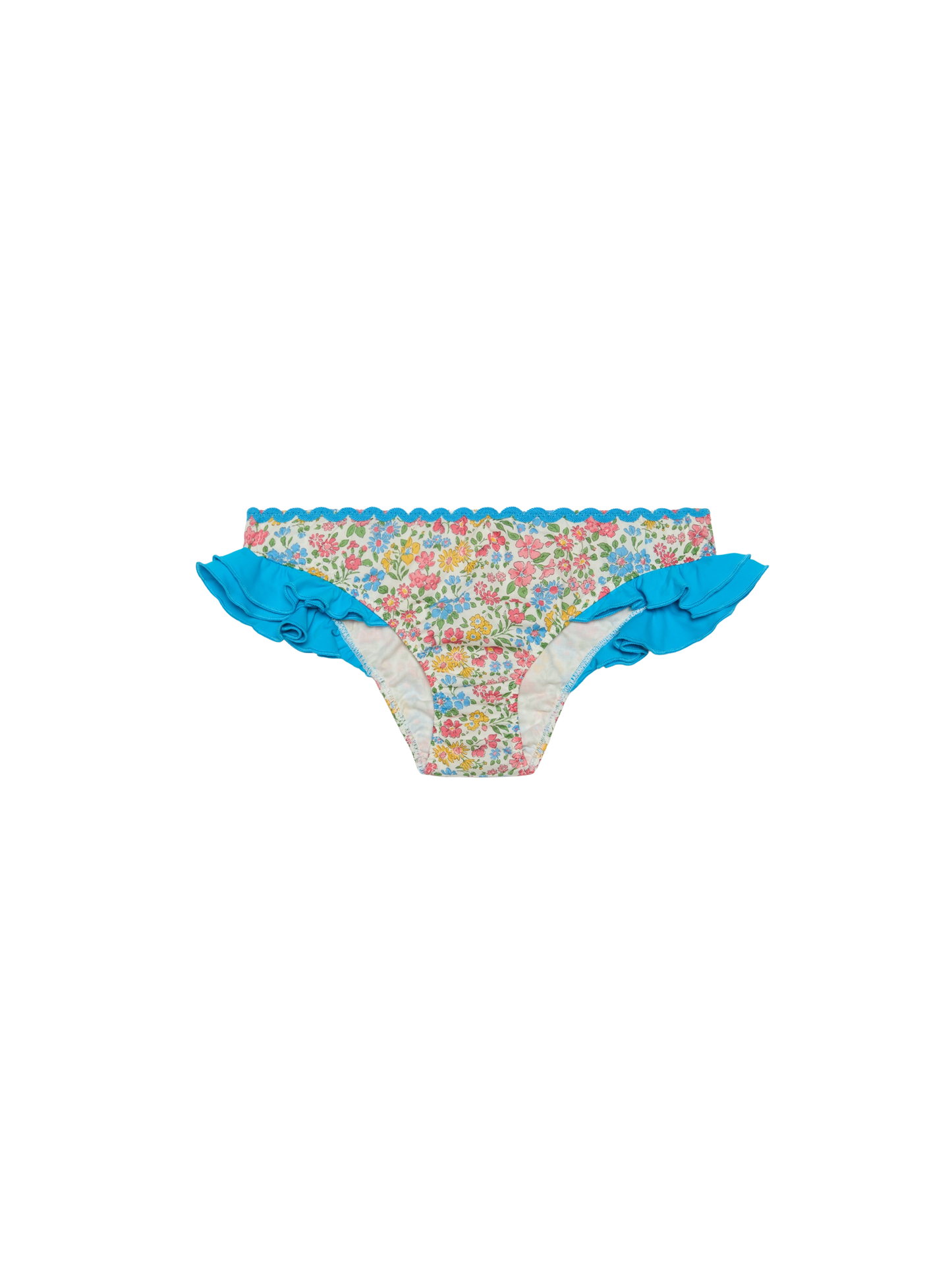 Girl ruffled swim briefs with flower print | Made with Liberty fabric - MC2 Saint Barth