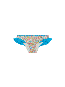 Girl ruffled swim briefs with flower print | Made with Liberty fabric - MC2 Saint Barth