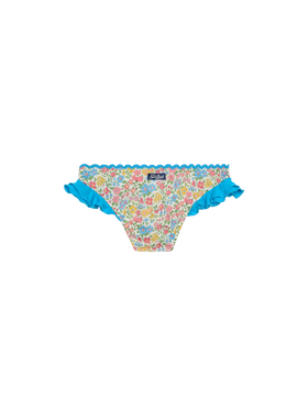 Girl ruffled swim briefs with flower print | Made with Liberty fabric - MC2 Saint Barth