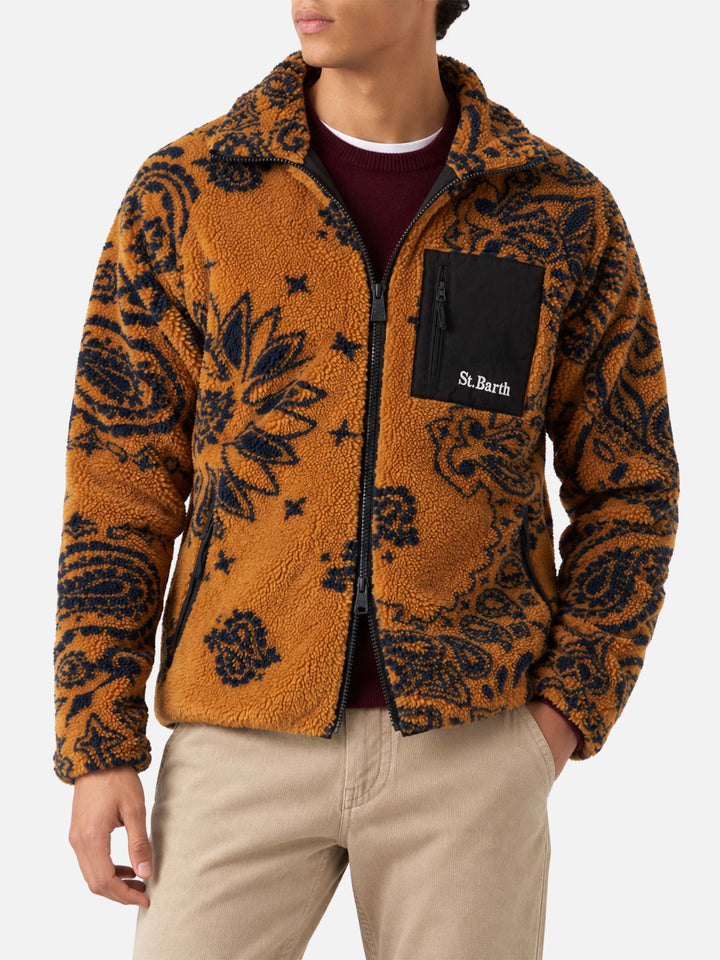 Veste sherpa Keystone à motif ocre 