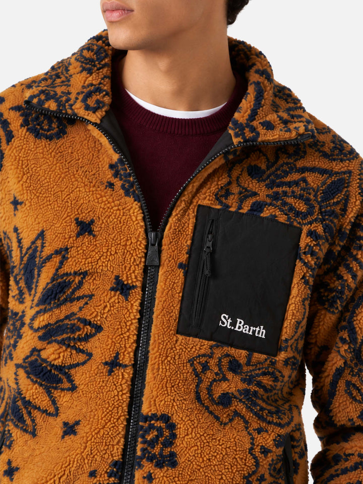 Veste sherpa Keystone à motif ocre 