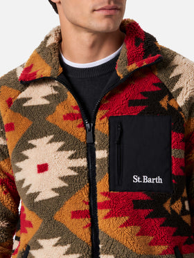 Giacca Keystone in sherpa con motivo navajo