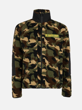 Giacca Keystone camouflage in sherpa con patch St. Barth Army