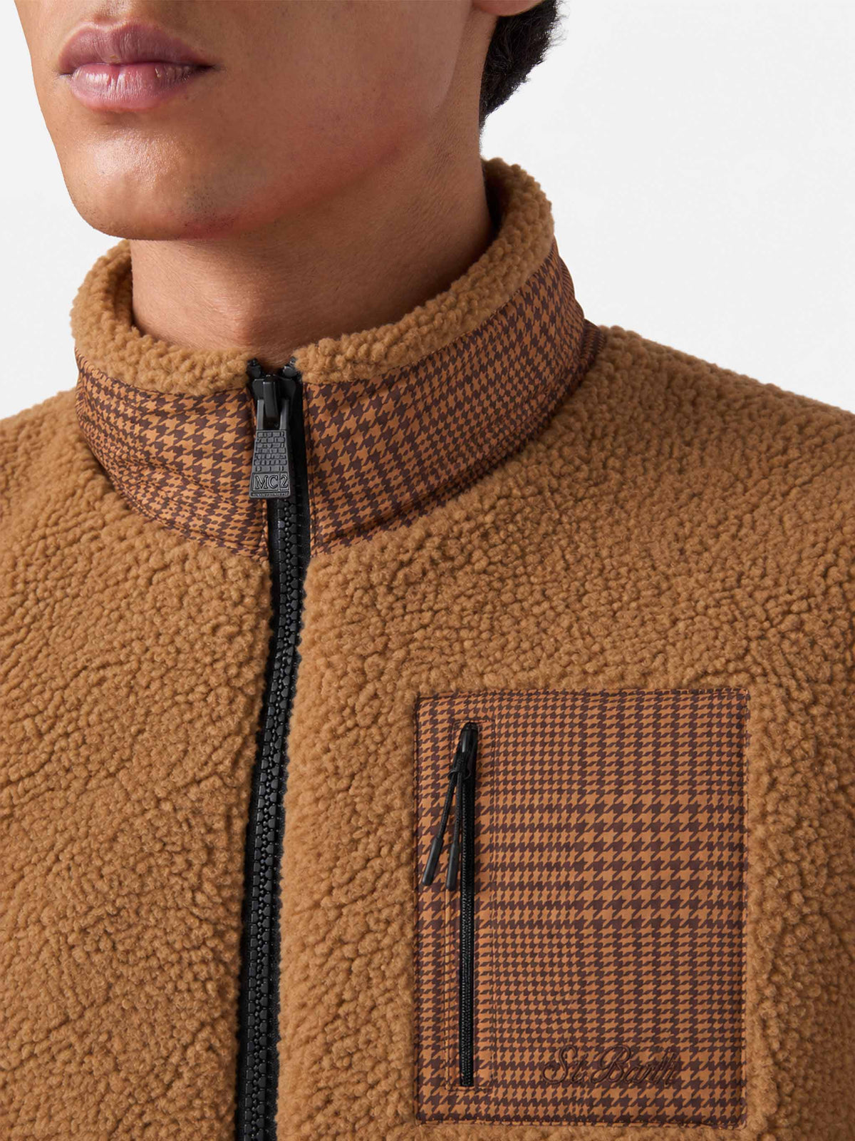 Chaqueta sherpa Keystone con estampado de cuadros 