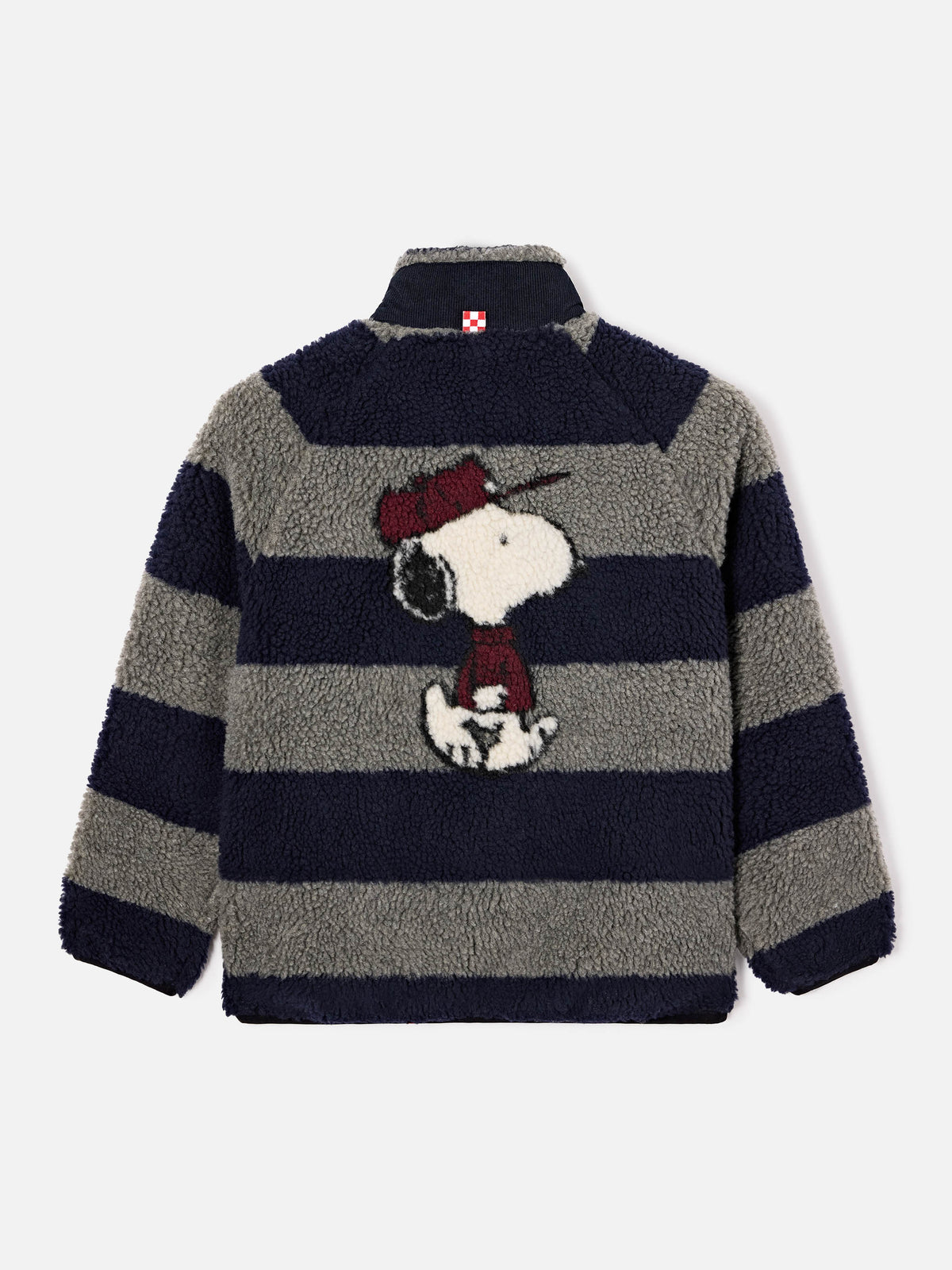 Veste teddy Keystone grise avec intarsia Snoopy au dos | Special edition 