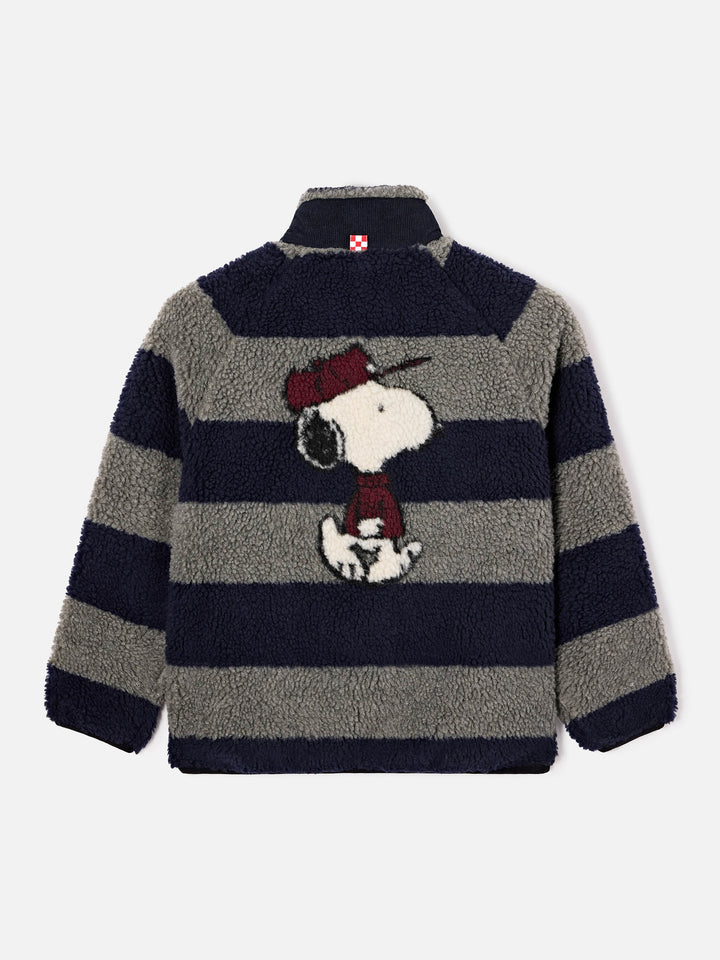 Grey Keystone teddy jacket with back Snoopy intarsia | Special edition