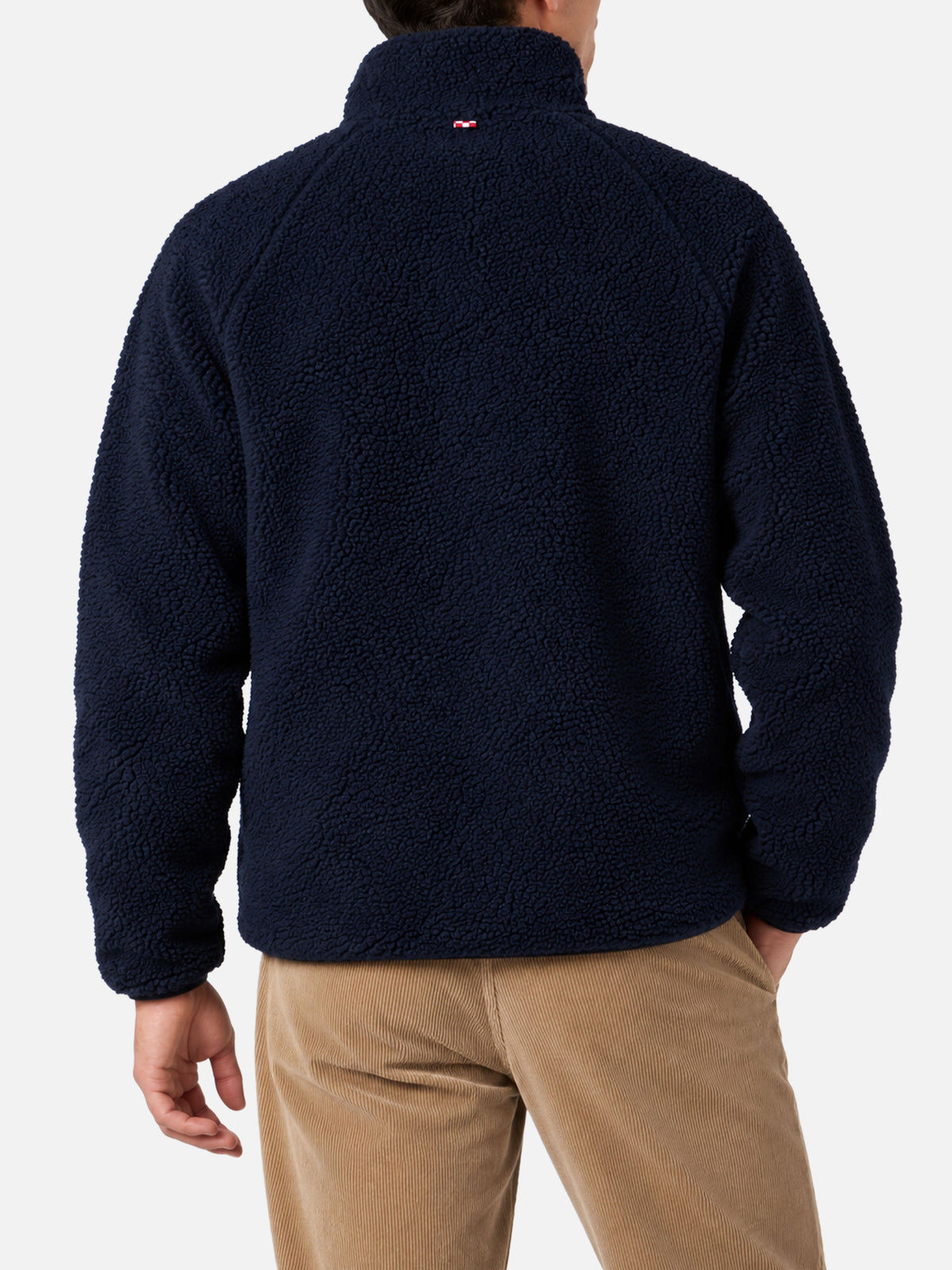 Veste en sherpa bleu Keystone avec poches plaquées à carreaux 