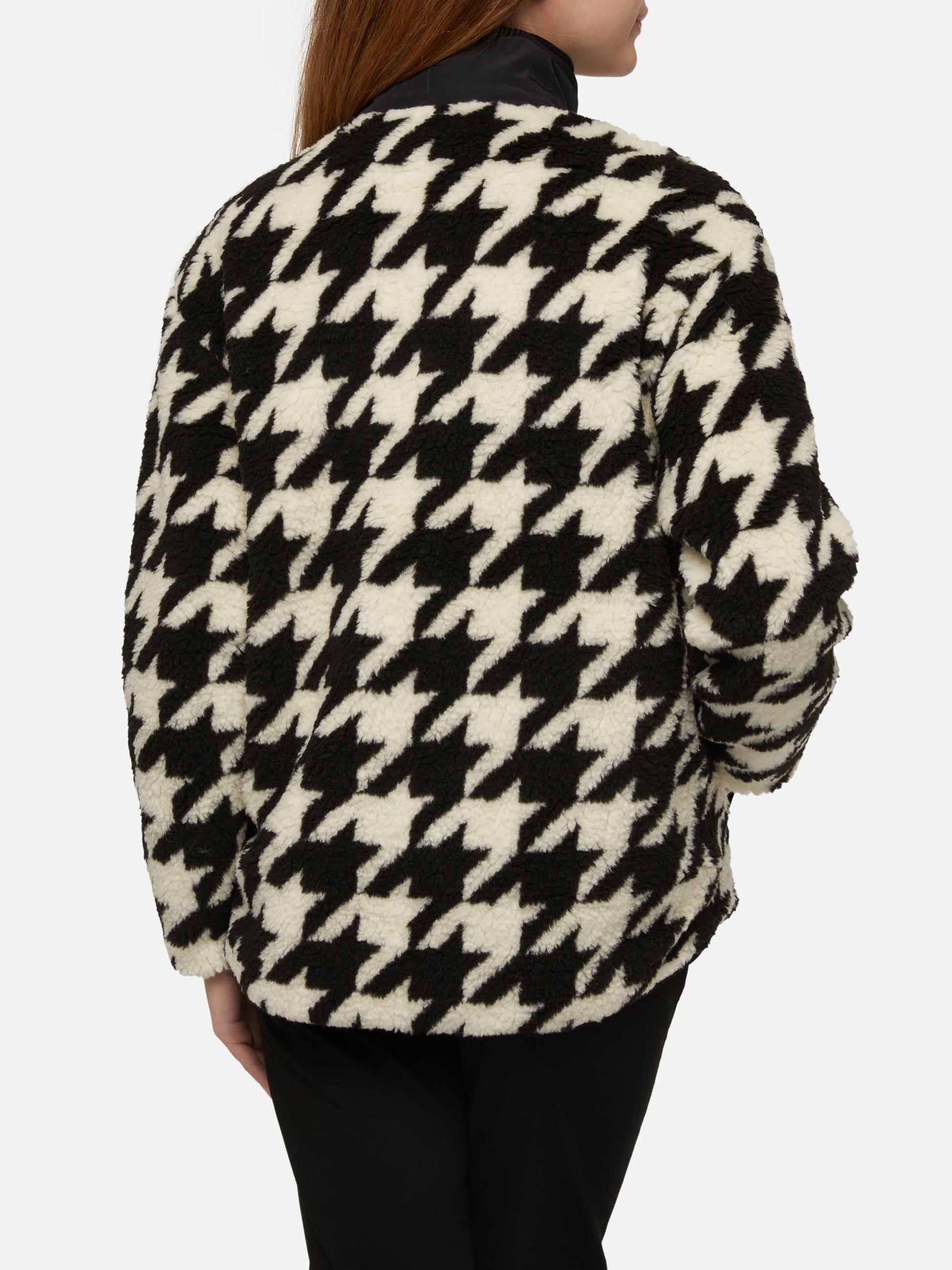 Teddy-fleece jacket Keystone with pied de poule print - MC2 Saint Barth