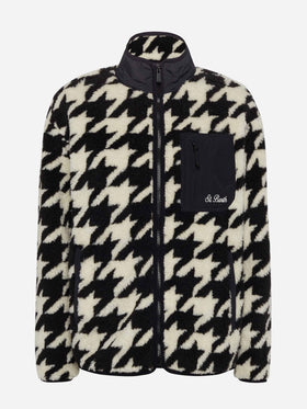 Teddy-fleece jacket Keystone with pied de poule print - MC2 Saint Barth